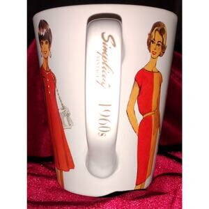 Simplicity Vintage 1960s Fashion Mug Retro Mod Dress Pattern Coffee Cup Ceramic